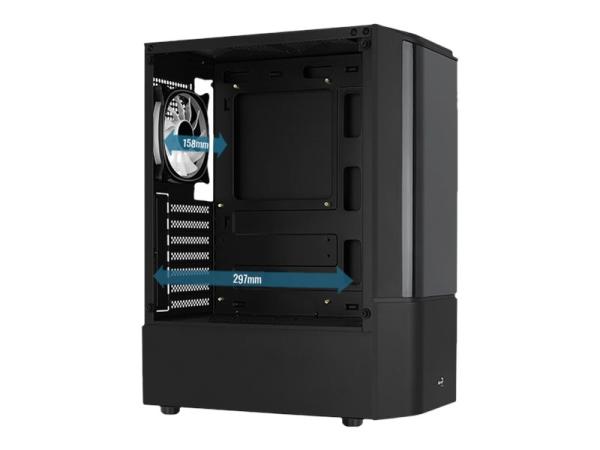 AEROCOOL ADVANCED TECHNOLOGIES AeroCool Quantum - Mid tower - ATX - Seitenteil mit Fenster (gehärtetes Glas)
