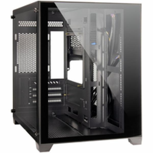 Inter-Tech C-501 Aspect - Tower - mini ITX / micro ATX - Seitenteil mit Fenster (gehärtetes Glas)