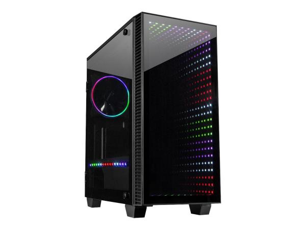 Inter-Tech X-608 Infinity Micro - Tower - micro ATX - Seitenteil mit Fenster (gehärtetes Glas)