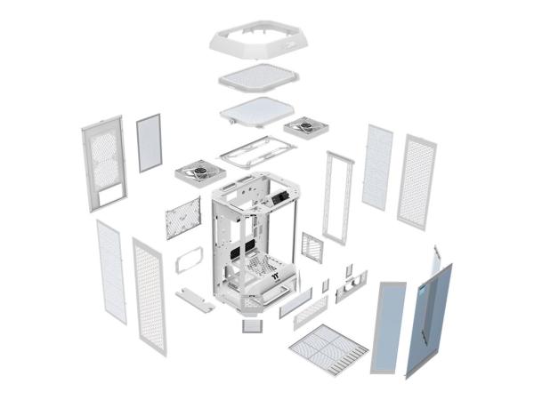 Thermaltake The Tower 300 Snow - Micro Tower - mini ITX / micro ATX - Seitenteil mit Fenster (gehärtetes Glas