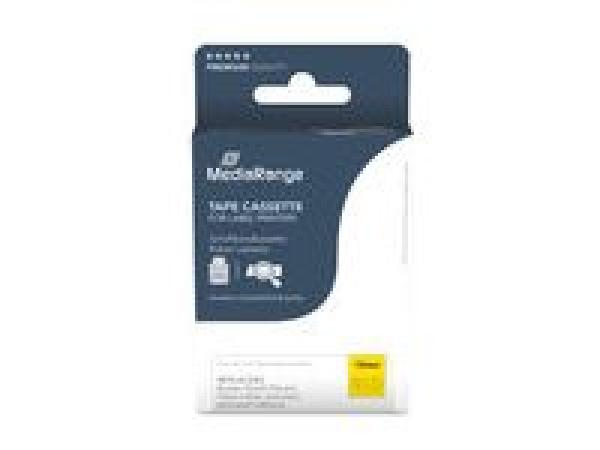 MEDIARANGE Laminiert - permanenter Klebstoff - Schwarz auf Gelb - Rolle (1,2 cm x 8 m)