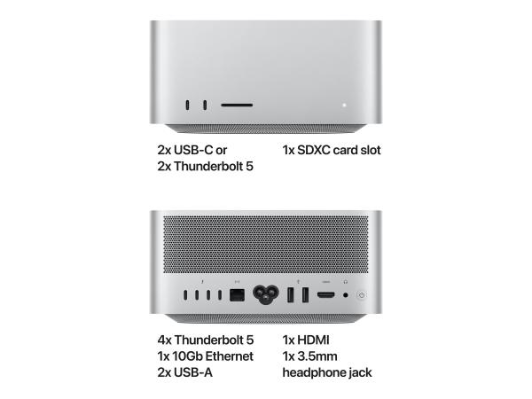 Apple Mac Studio - USFF - M3 Ultra - RAM 96 GB - SSD 1 TB - M3 Ultra 60-core - 1GbE, 10GbE, 5GbE, 2.5GbE, Wi-F