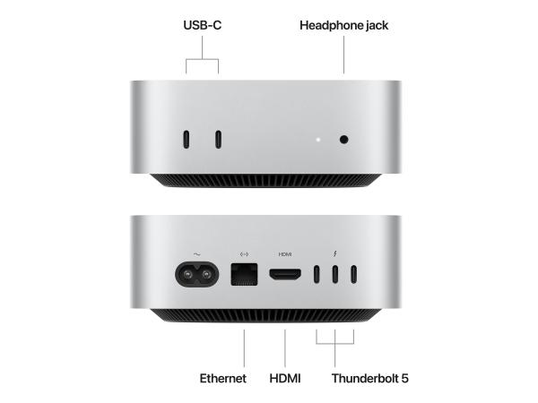 Apple Mac mini - M4 Pro - RAM 64 GB - SSD 1 TB - Apple M4 Pro 20-core - 1GbE, Wi-Fi 6E, Bluetooth 5.3 - WLAN: 