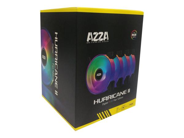 AZZA Hurricane II - Gehäuselüfter - 120 mm (Packung mit 4)