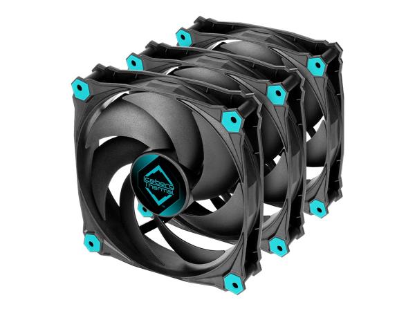 Iceberg Thermal IceGale - Gehäuselüfter - 120 mm - Schwarz (Packung mit 3)