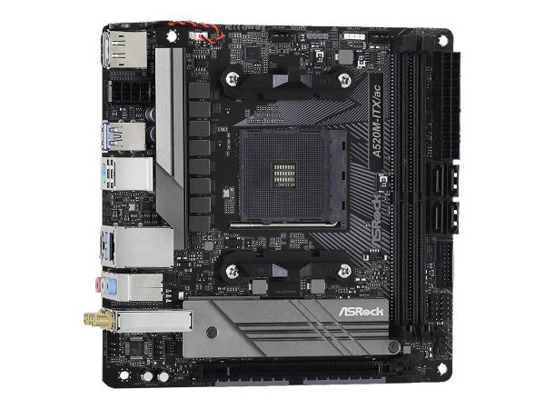 ASRock A520M-ITX/ac - Motherboard - Mini-ITX - Socket AM4 - AMD A520 Chipsatz - USB-C Gen1, USB 3.2 Gen 1 - Gi