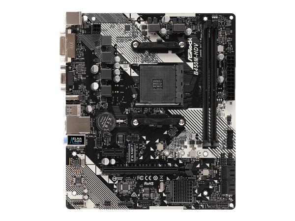 ASRock B450M-HDV R4.0 - Motherboard - micro ATX - Socket AM4 - AMD B450 Chipsatz - USB 3.1 Gen 1 - Gigabit LAN