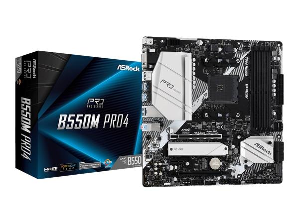 ASRock B550M Pro4 - Motherboard - micro ATX - Socket AM4 - AMD B550 Chipsatz - USB-C Gen2, USB 3.2 Gen 1, USB 