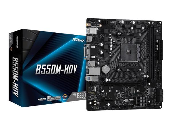 ASRock B550M-HDV - Motherboard - micro ATX - Socket AM4 - AMD B550 Chipsatz - USB 3.2 Gen 1 - Gigabit LAN - On