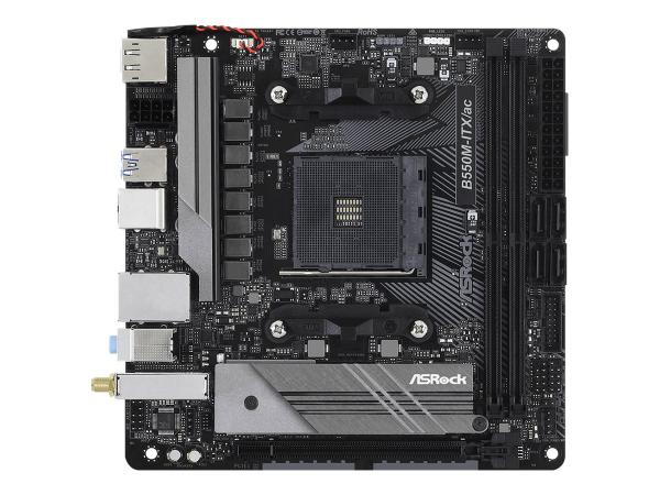 ASRock B550M-ITX/ac - Motherboard - Mini-ITX - Socket AM4 - AMD B550 Chipsatz - USB-C Gen1, USB 3.2 Gen 1 - Bl