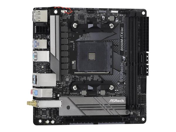 ASRock B550M-ITX/ac - Motherboard - Mini-ITX - Socket AM4 - AMD B550 Chipsatz - USB-C Gen1, USB 3.2 Gen 1 - Bl