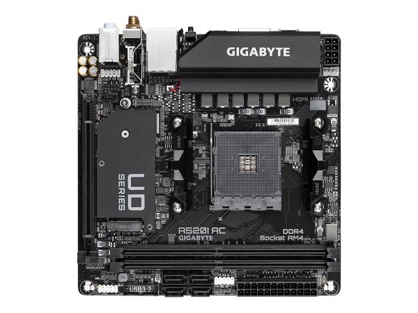 Gigabyte A520I AC - 1.0 - Motherboard - Mini-ITX - Socket AM4 - AMD A520 Chipsatz - USB 3.2 Gen 1 - Gigabit LA