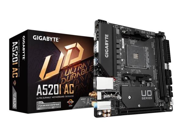 Gigabyte A520I AC - 1.0 - Motherboard - Mini-ITX - Socket AM4 - AMD A520 Chipsatz - USB 3.2 Gen 1 - Gigabit LA