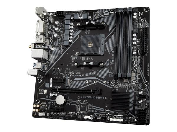 Gigabyte A520M DS3H AC - 1.X - Motherboard - micro ATX - Socket AM4 - AMD A520 Chipsatz - USB 3.2 Gen 1 - Giga