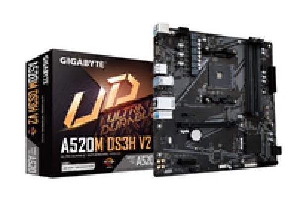 Gigabyte A520M DS3H V2 Mainboard - Unterstützt AMD Ryzen 5000 Serie AM4 CPUs - bis zu 4733 MHz DDR4 (OC) - PC