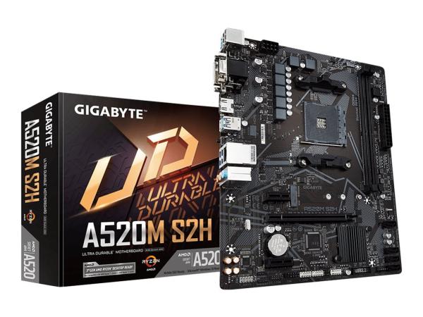 Gigabyte A520M S2H - 1.0 - Motherboard - micro ATX - Socket AM4 - AMD A520 Chipsatz - USB 3.2 Gen 1 - Gigabit 