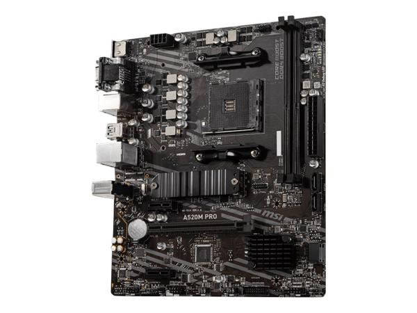 MSI A520M PRO - Motherboard - micro ATX - Socket AM4 - AMD A520 Chipsatz - USB 3.2 Gen 1 - Gigabit LAN - Onboa