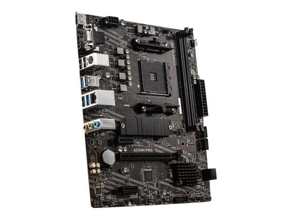 MSI A520M PRO - Motherboard - micro ATX - Socket AM4 - AMD A520 Chipsatz - USB 3.2 Gen 1 - Gigabit LAN - Onboa