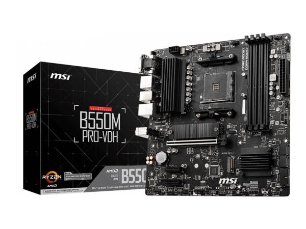 MSI B550M PRO-VDH - Motherboard - micro ATX - Socket AM4 - AMD B550 Chipsatz - USB-C Gen1, USB 3.2 Gen 1 - Gig