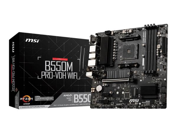 MSI B550M PRO-VDH WIFI - Motherboard - micro ATX - Socket AM4 - AMD B550 Chipsatz - USB-C Gen1, USB 3.2 Gen 1 