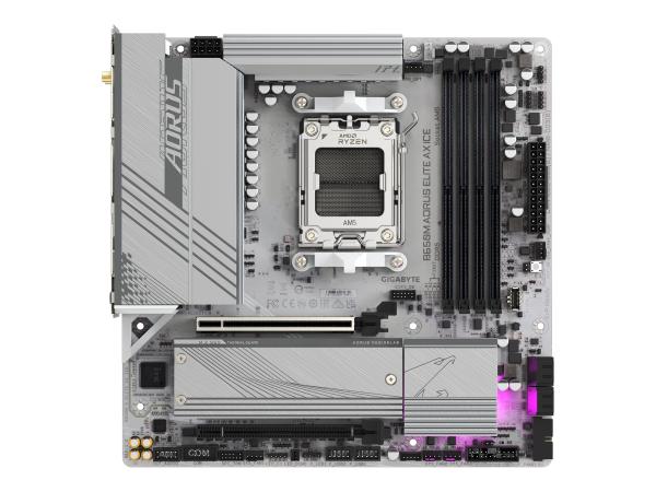Gigabyte B650M AORUS ELITE AX ICE - Motherboard - micro ATX - Socket AM5 - AMD B650 Chipsatz - USB-C 3.2 Gen2,