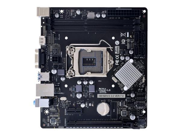 Biostar H81MHV3 3.0 - Motherboard - micro ATX - LGA1150-Sockel - H81 Chipsatz - USB 3.2 Gen 1 - Gigabit LAN - 
