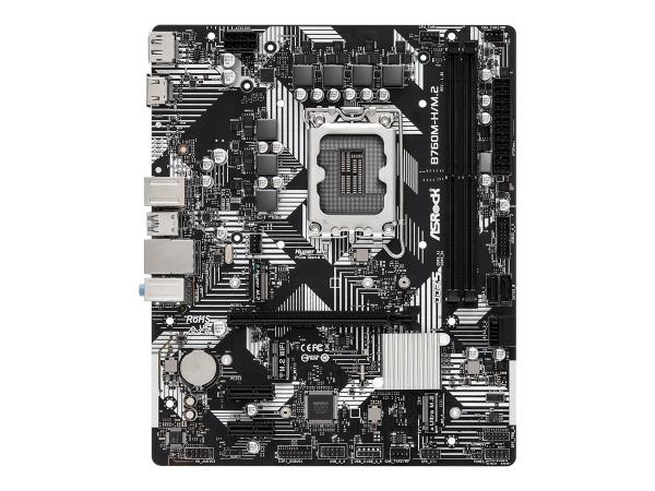 ASRock B760M-H/M.2 - Motherboard - micro ATX - LGA1700-Sockel - B760 Chipsatz - USB-C 3.2 Gen 1, USB 3.2 Gen 1