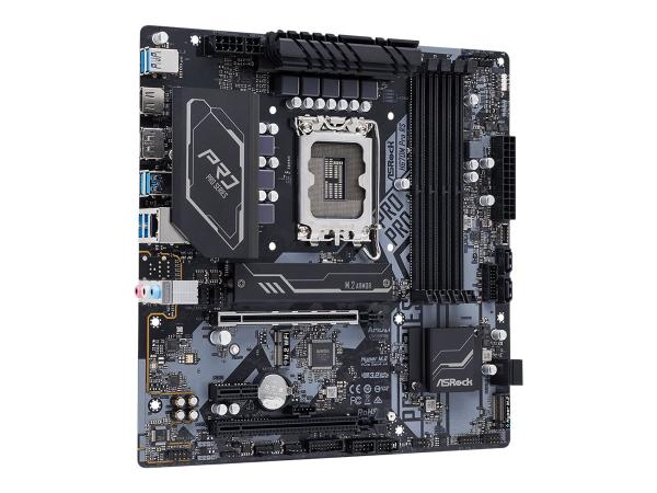 ASRock H670M Pro RS - Motherboard - micro ATX - LGA1700-Sockel - H670 Chipsatz - USB 3.2 Gen 1, USB 3.2 Gen 2,