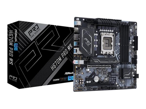 ASRock H670M Pro RS - Motherboard - micro ATX - LGA1700-Sockel - H670 Chipsatz - USB 3.2 Gen 1, USB 3.2 Gen 2,