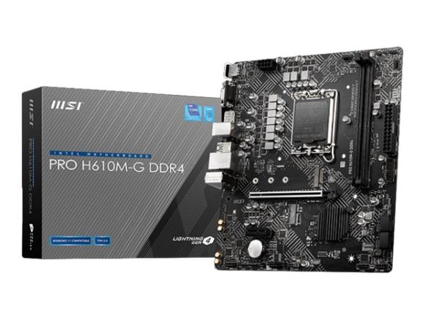 MSI PRO H610M-G DDR4 - Motherboard - micro ATX - LGA1700-Sockel - H610 Chipsatz - USB 3.2 Gen 1 - Gigabit LAN 