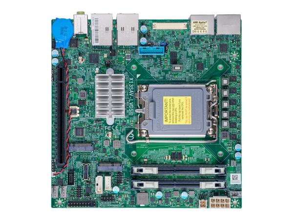 Supermicro X13SAV-LVDS - Motherboard - Mini-ITX - LGA1700-Sockel - Q670E Chipsatz - USB 3.2 Gen 1, USB 3.2 Gen