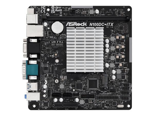 ASRock N100DC-ITX - Motherboard - Mini-ITX - Intel N-series N100 - Gigabit LAN - Onboard-Grafik - HD Audio (8-