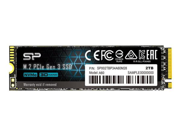Silicon Power A60 - SSD - 2 TB - intern - M.2 2280 - PCIe 3.0 x4 (NVMe)