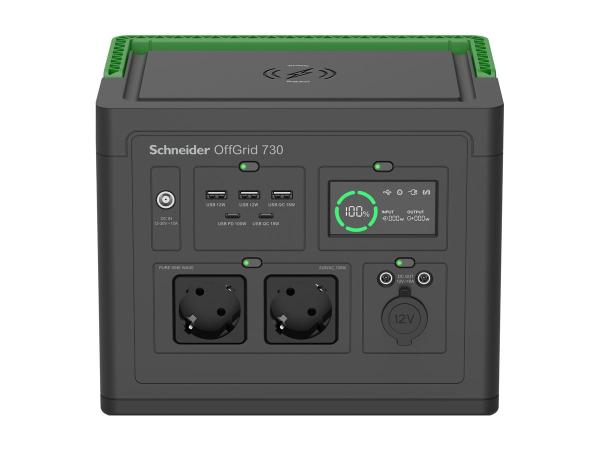 APC Schneider OffGrid 730 - Tragbares kraftwerk - LCD, Lithium-Ionen, 2 CEE 7/3 Schuko-Steckdosen, Sinuswelle,