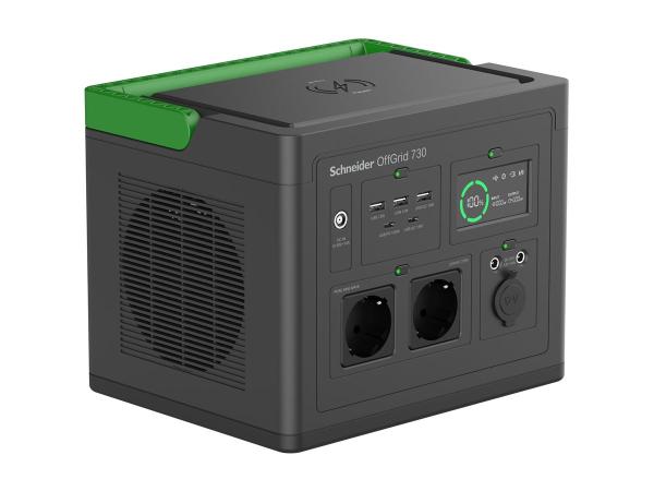 APC Schneider OffGrid 730 - Tragbares kraftwerk - LCD, Lithium-Ionen, 2 CEE 7/3 Schuko-Steckdosen, Sinuswelle,