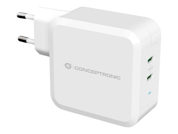Conceptronic ALTHEA - Netzteil - 100 Watt - PD 3.0 - 2 Ausgabeanschlussstellen (2 x USB-C)