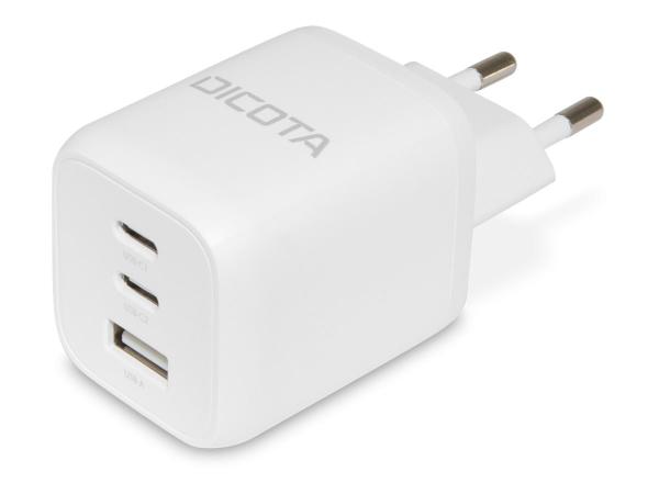 Dicota Netzteil - kompakt, GaN - 65 Watt - 5 A - PD 3.0 - 3 Ausgabeanschlussstellen (2 x USB-C, USB)