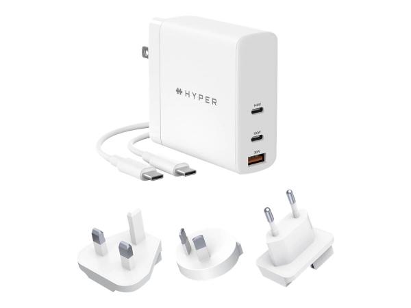 Hyper HyperJuice - Netzteil - GaN-Technologie - 140 Watt - Power Delivery 3.1, QC 3.0 - 3 Ausgabeanschlussstel