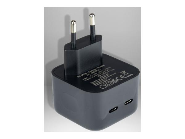 Inter-Tech PD-2036 - Netzteil - klein - 36 Watt - 3 A - PD - 2 Ausgabeanschlussstellen (24 pin USB-C)