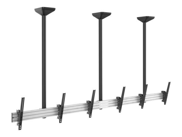 Equip Pro - Klammer - für 3 LCD-Anzeigen - Kunststoff, Aluminium, Stahl - Schwarz, Silber - Bildschirmgröße