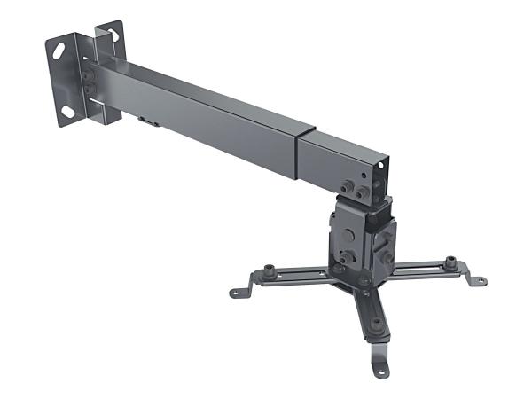 Manhattan Projector Mount, Ceiling or Wall, Tilt & Swivel, Height Range: 43-65cm, Max 20kg, Black, Lifetime Wa