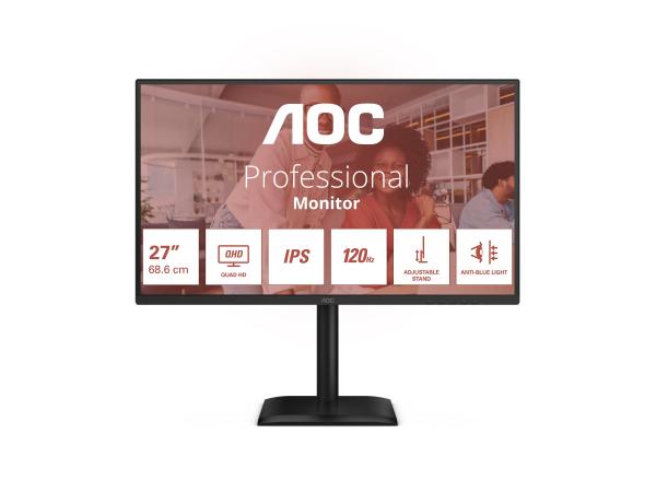 AOC Q27E4U - LED-Monitor - 68.6 cm (27") - 2560 x 1440 QHD @ 120 Hz