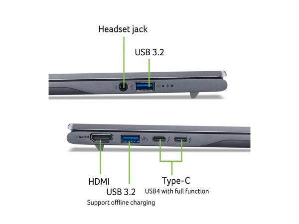 Acer Swift 14 AI SF14-51 - 180°-Scharnierdesign - Intel Core Ultra 7 256V / 2.2 GHz - Evo - Win 11 Home - Int