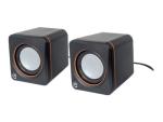 Manhattan 2600 Series Speaker System, Small Size, Big Sound, Two Speakers, Stereo, USB power, Output: 2x 3W, 3