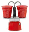 Bialetti Mini Express - Espressokocher-Set - rot+ 2 Becher in