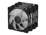 ASUS TUF Gaming TR120 ARGB - Gehäuselüfter-Kit - Reverse-Lüfterblätter - 120 mm - Schwarz (Packung mit 3)
