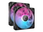 Corsair iCUE Link RX140 RGB Twin Starter Kit - Gehäuselüfter - 140 mm - Schwarz (Packung mit 3)