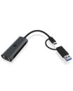 ICY BOX IB-LAN301-C3 - Kabelgebunden - USB Type-A/USB Type-C - Ethernet - 2500 Mbit/s - Anthrazit