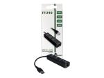 Argus IT-310 - Hub - 3 x SuperSpeed USB 3.0 + 1 x 10/100/1000